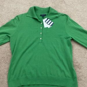 NWT Lands End Kelly Green light sweater